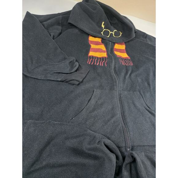 Harry Potter Hogwarts Hooded Fleece Pajamas Plus Size 5/6 - Picture 2 of 5